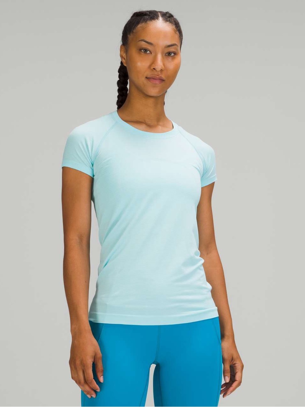 lululemon athletica Women's icing blue Short-Sleeve swiftly tech hip length